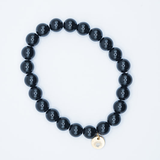 Black Tourmaline 8 mm Iconic Beaded Bracelet