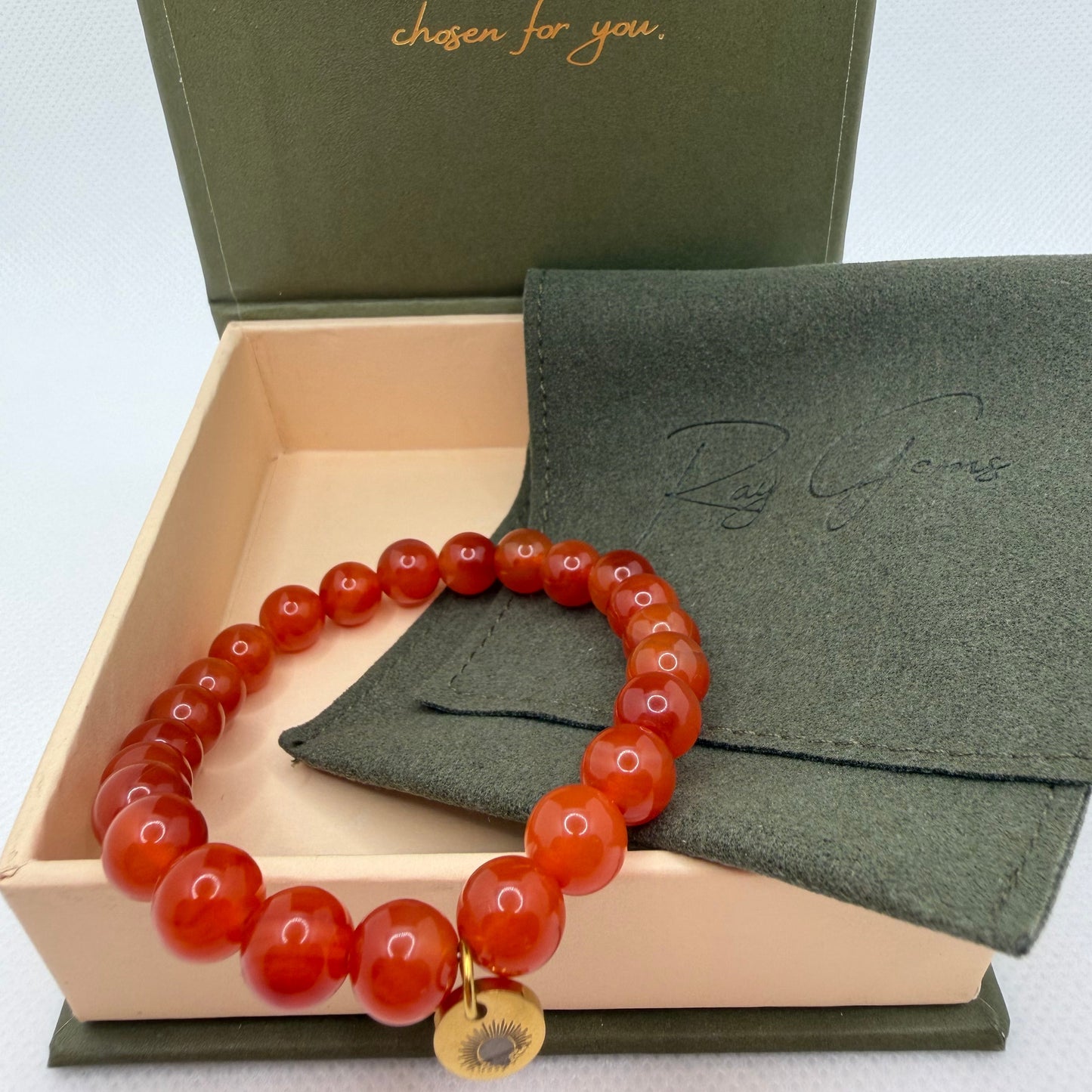 Carnelian 8 mm Iconic Beaded Bracelet