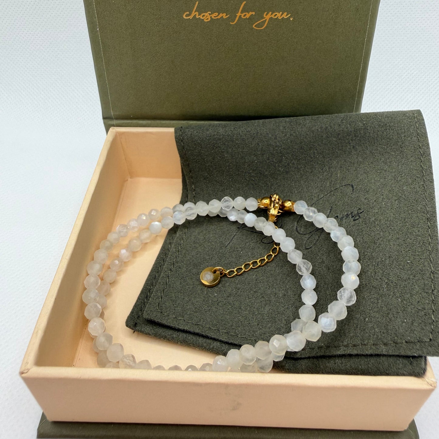 Moonstone 4 mm Petite Faceted Necklace