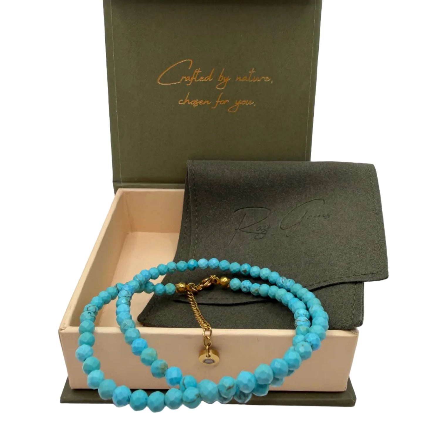 Turquoise 4 mm Petite Faceted Necklace
