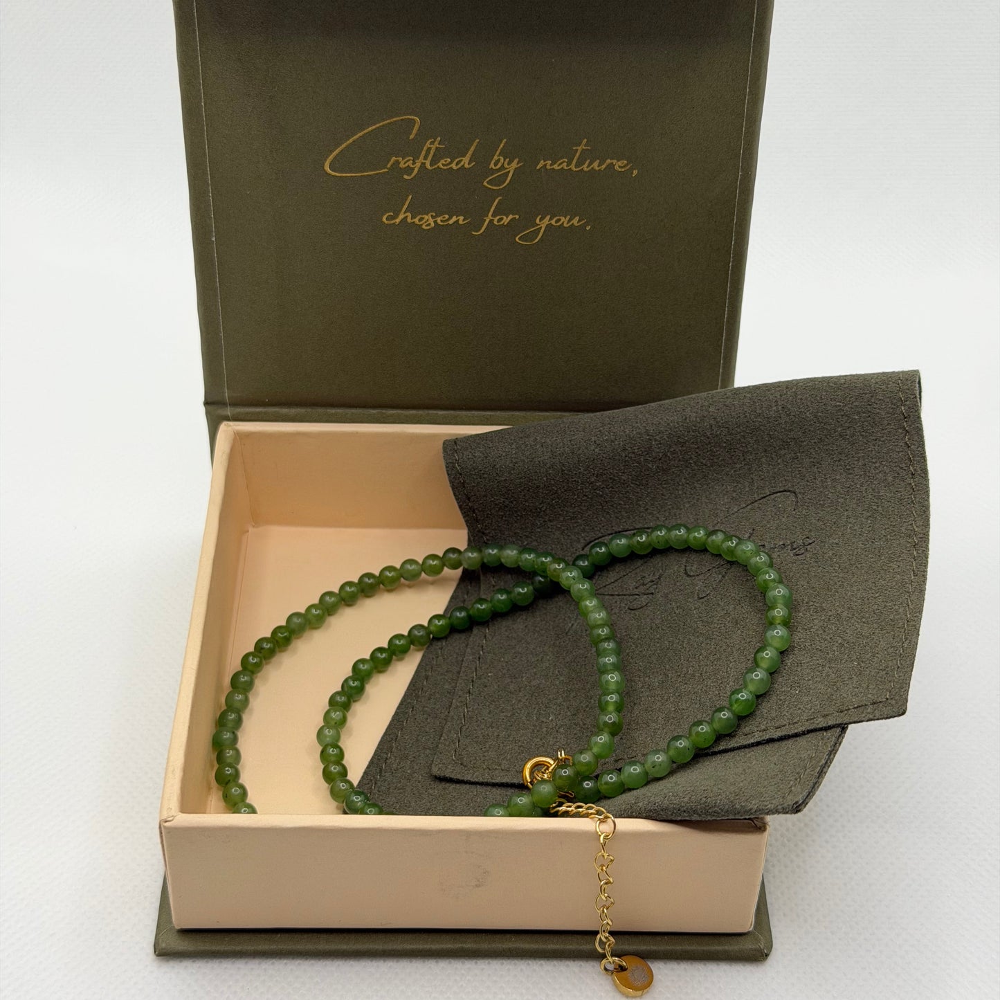Nephrite Jade 4 mm Petite Beaded Necklace