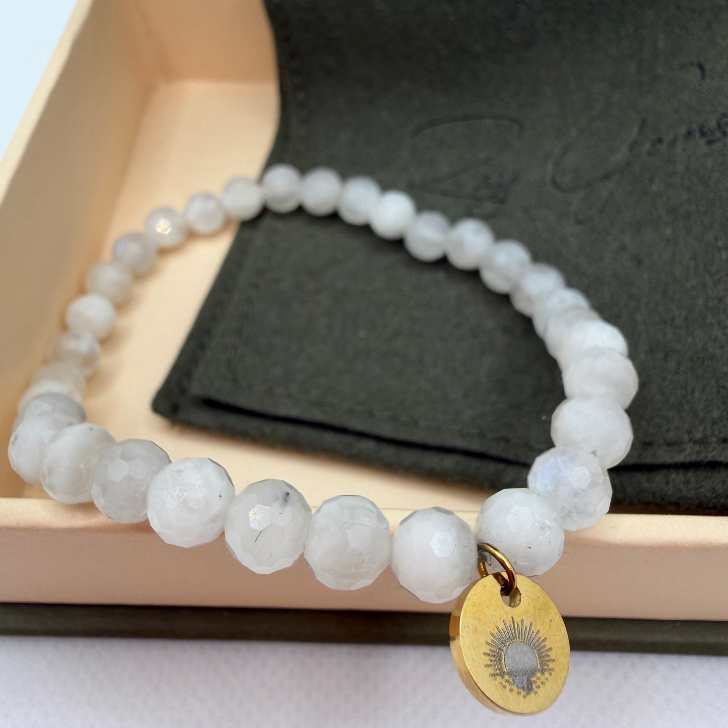 Moonstone 6mm Signature Faceted Bracelet
