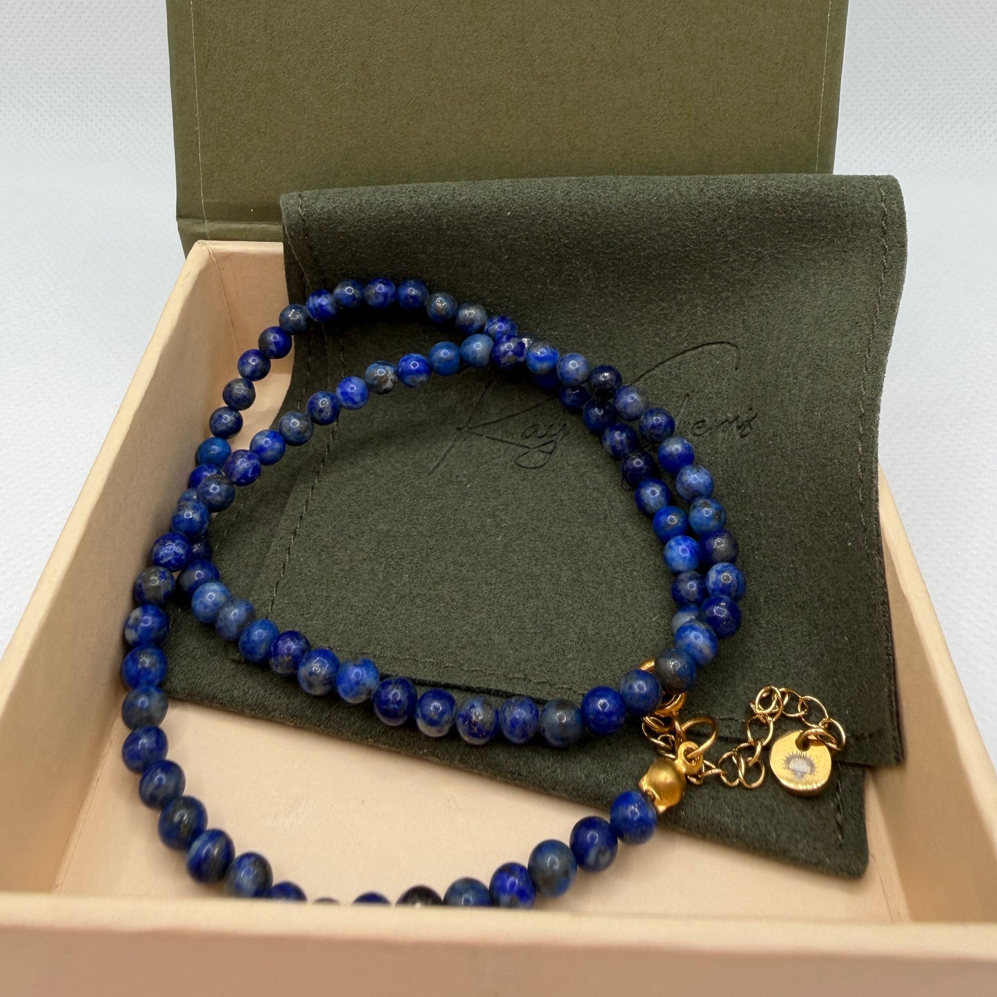 Lapis Lazuli 4 mm Petite Beaded Necklace