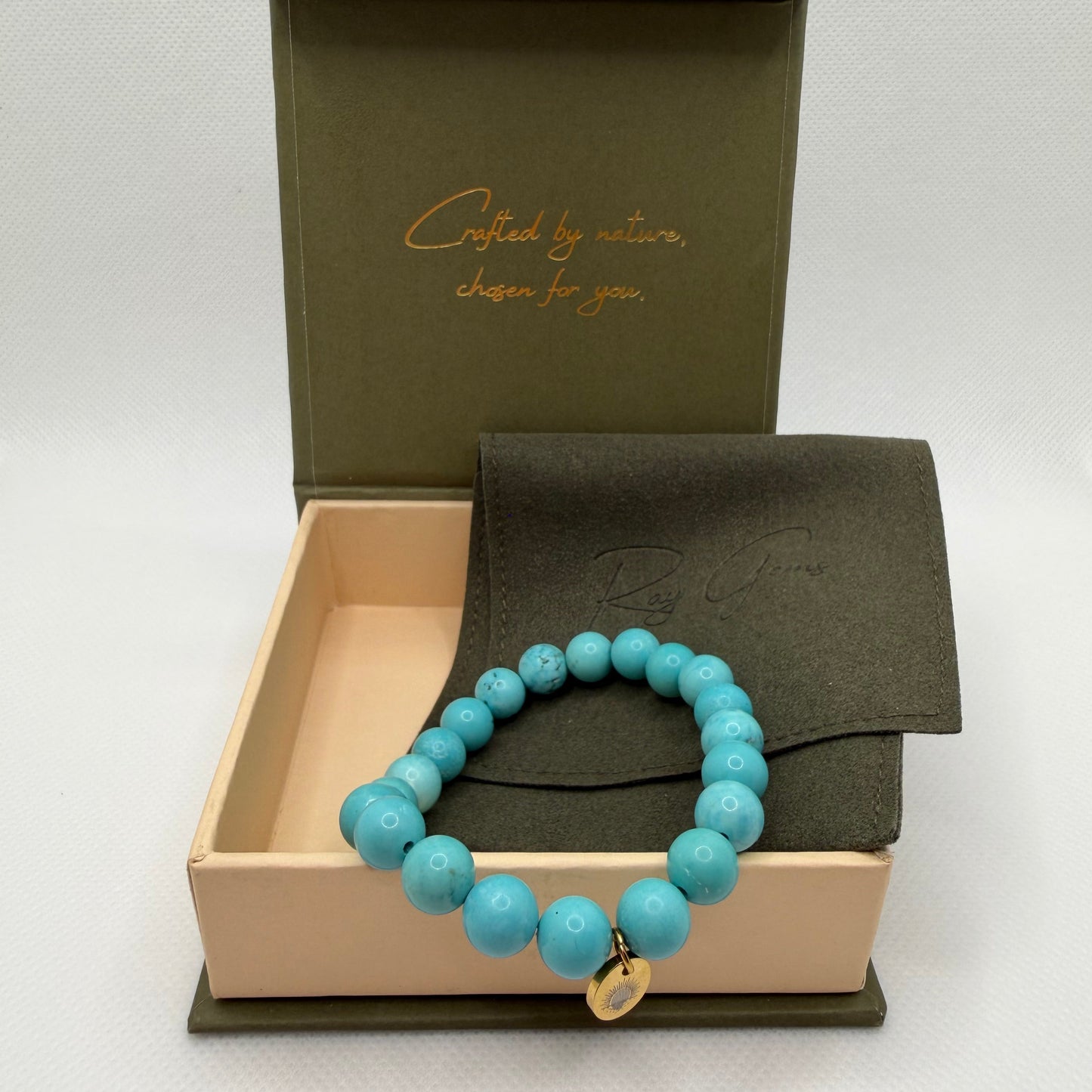 Turquoise 8 mm Iconic Beaded Bracelet