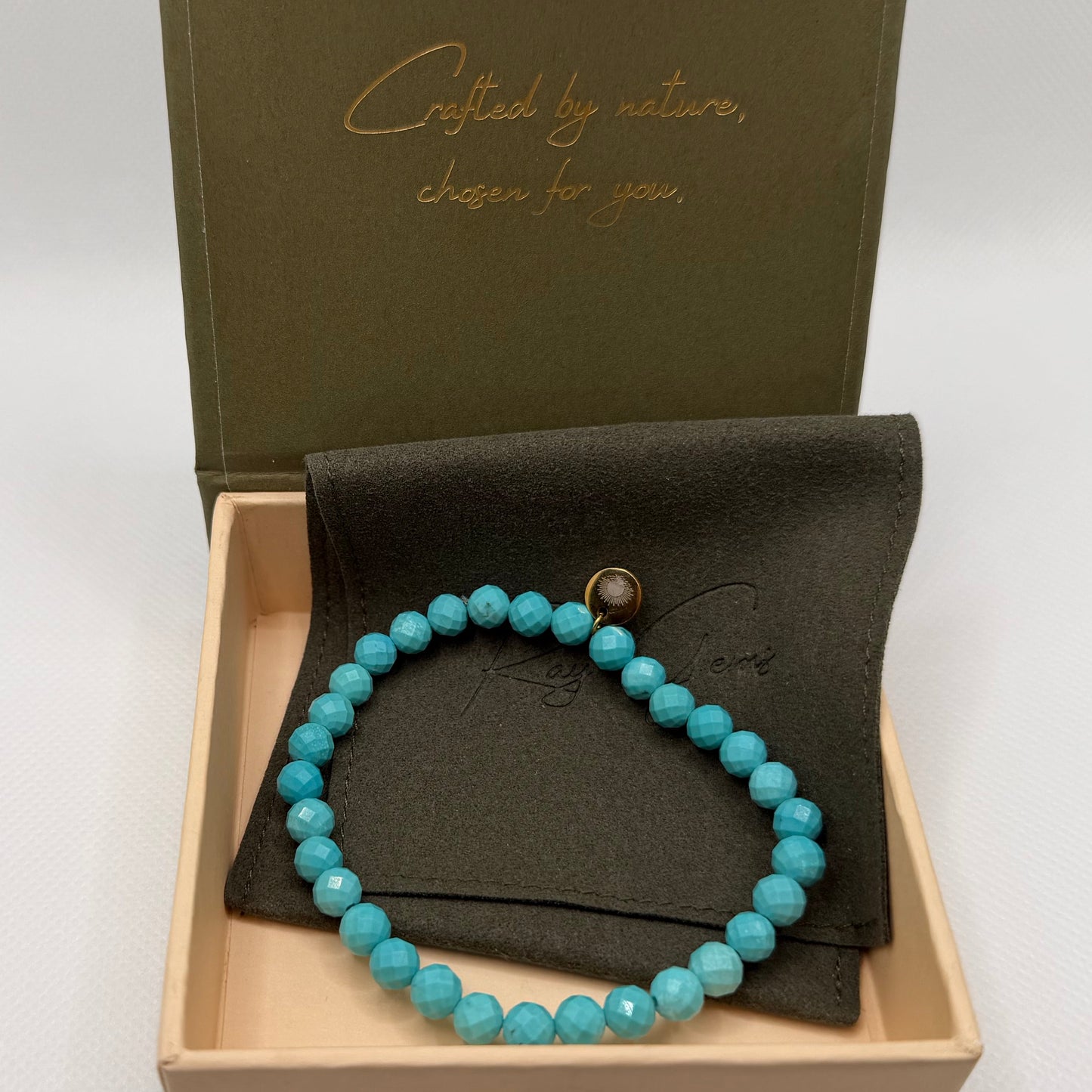 Turquoise 6 mm Signature Faceted Bracelet