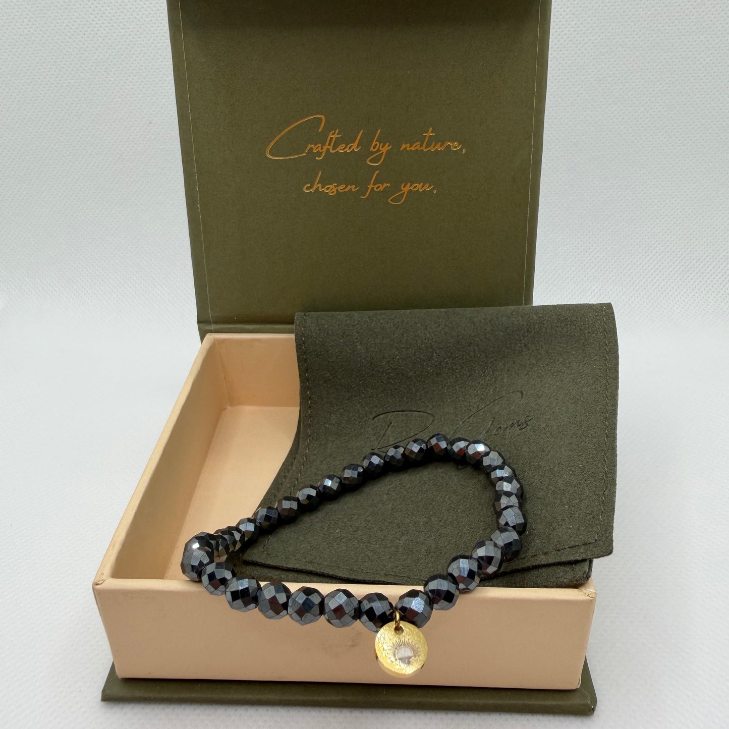 Hematite 6 mm Signature Faceted Bracelet