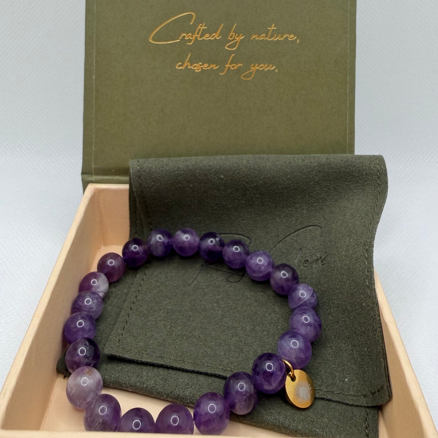 Amethyst 8 mm Iconic Beaded Bracelet