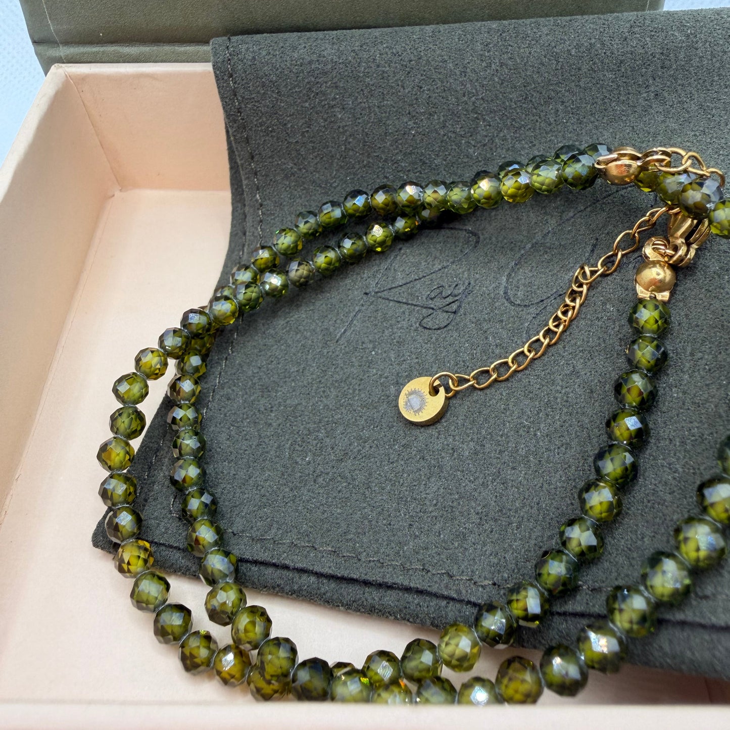 Peridot 4 mm Petite Faceted Necklace