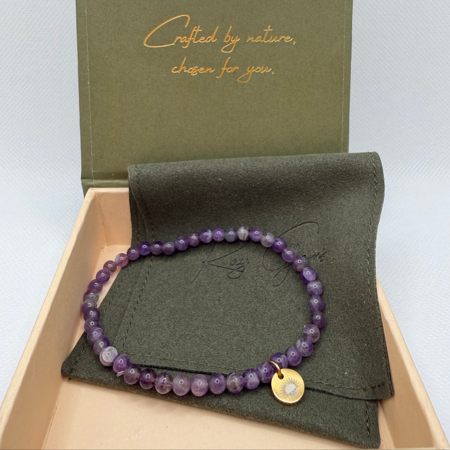 Amethyst 4 mm Petite Beaded Bracelet