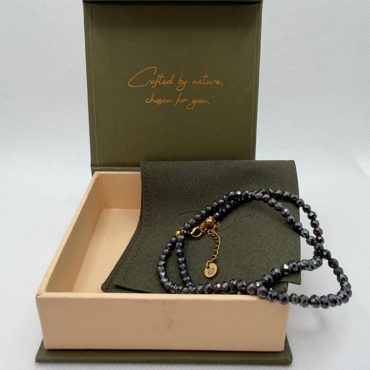 Hematite 4 mm Petite Faceted Necklace