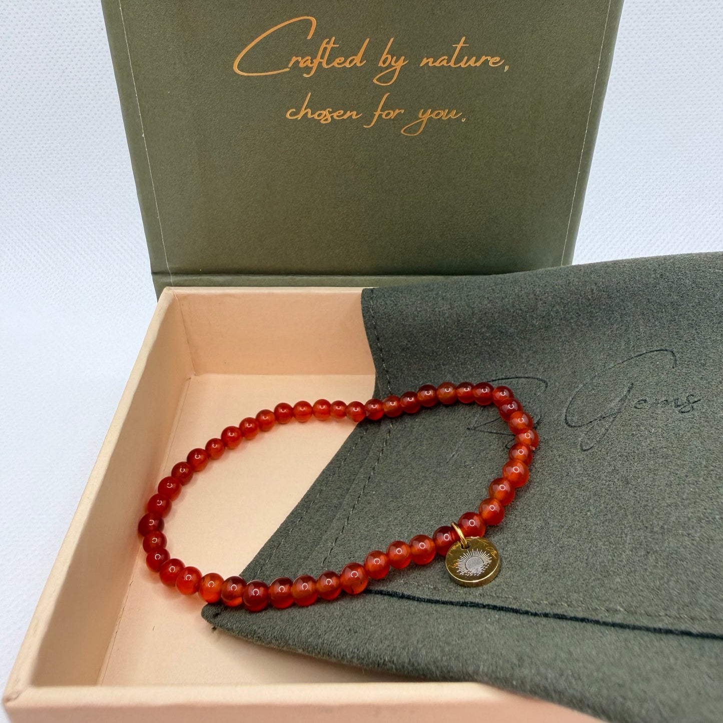 Carnelian 4 mm Petite Beaded Bracelet
