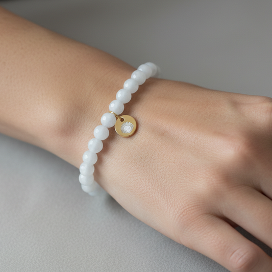 Moonstone 8 mm Iconic Beaded Bracelet