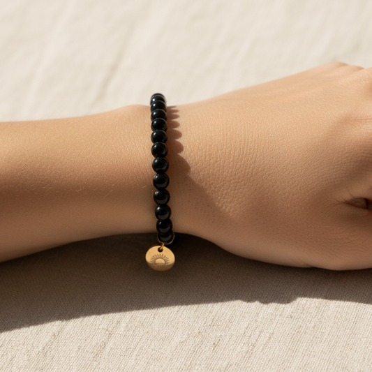 Obsidian 4 mm Petite Beaded Bracelet
