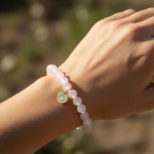 Rose Quartz 6 mm Signature Faceted Bracelet
