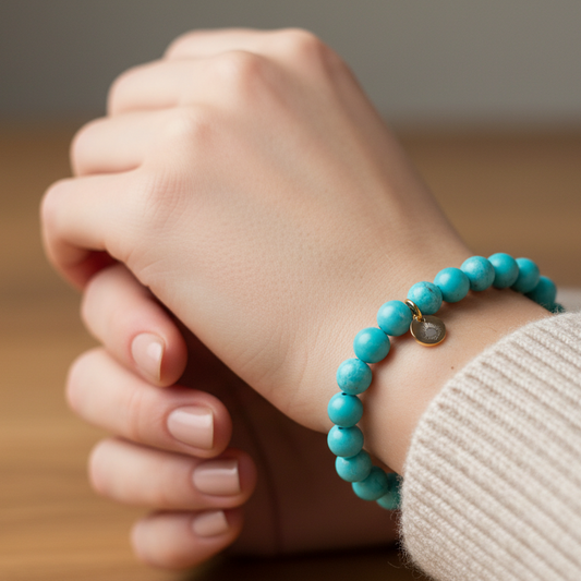 Turquoise 8 mm Iconic Beaded Bracelet