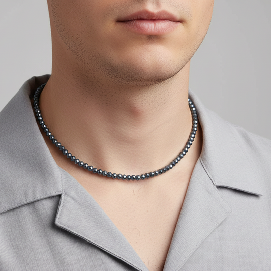 Hematite 4mm Petite Faceted Necklace