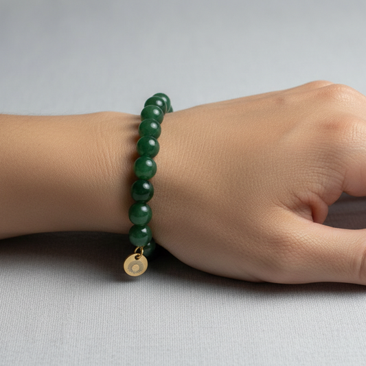 Nephrite Jade 8 mm Iconic Beaded Bracelet