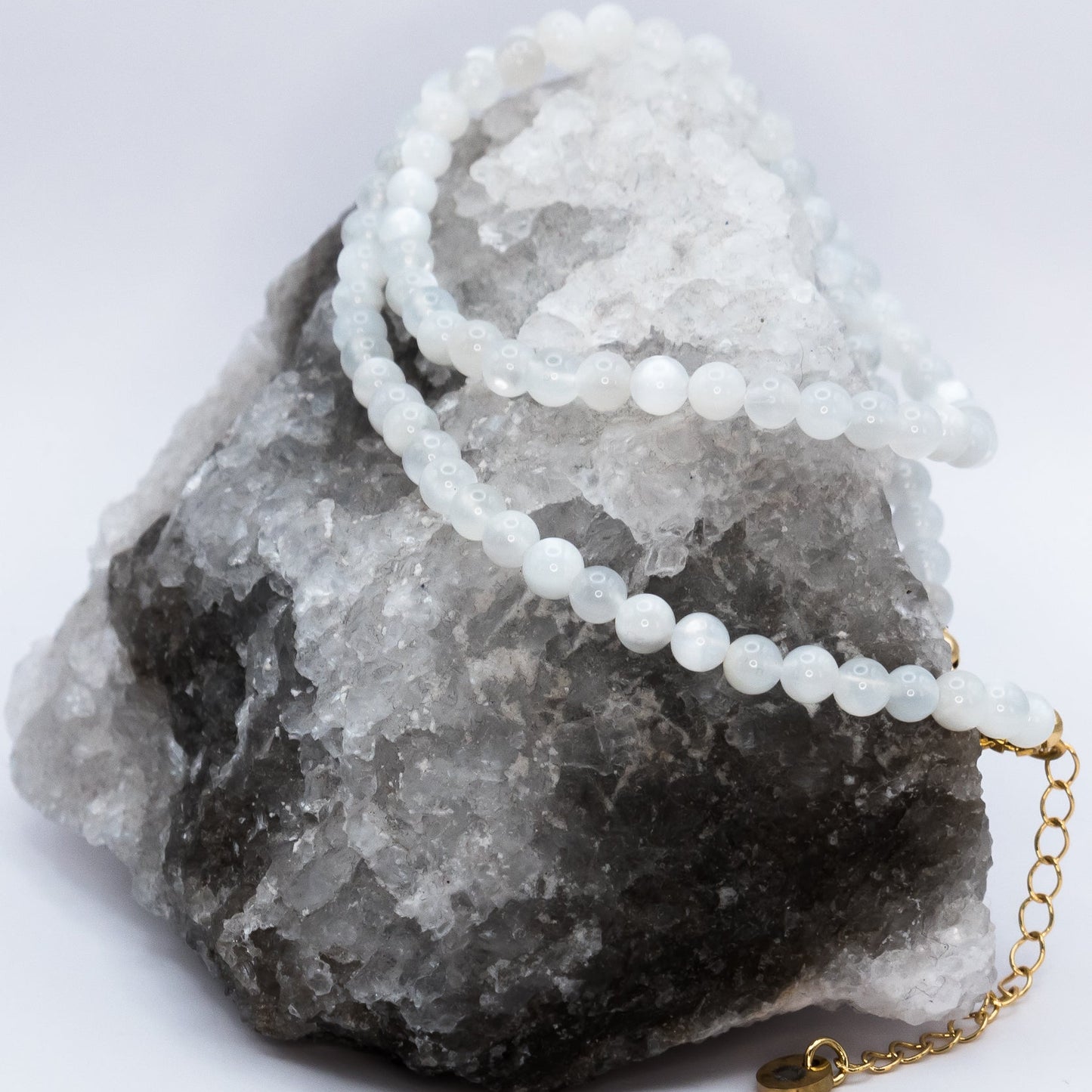 Moonstone 4 mm Petite Beaded Necklace