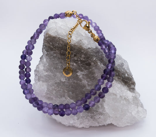 Amethyst 4 mm Petite Faceted Necklace