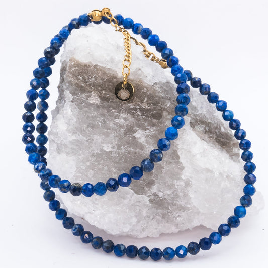 Lapis Lazuli 4 mm Petite Faceted Necklace