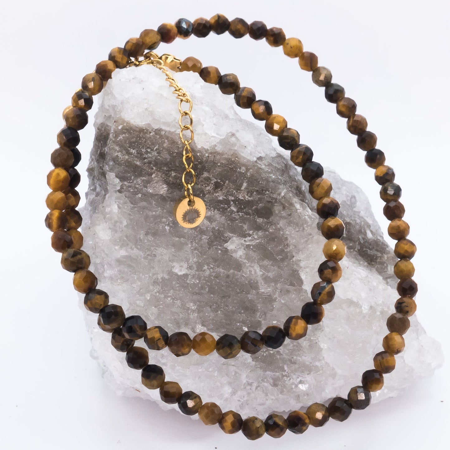 Tiger Eye 4 mm Petite Faceted Necklace