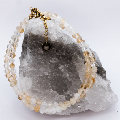 Citrine 4 mm Petite Faceted Necklace
