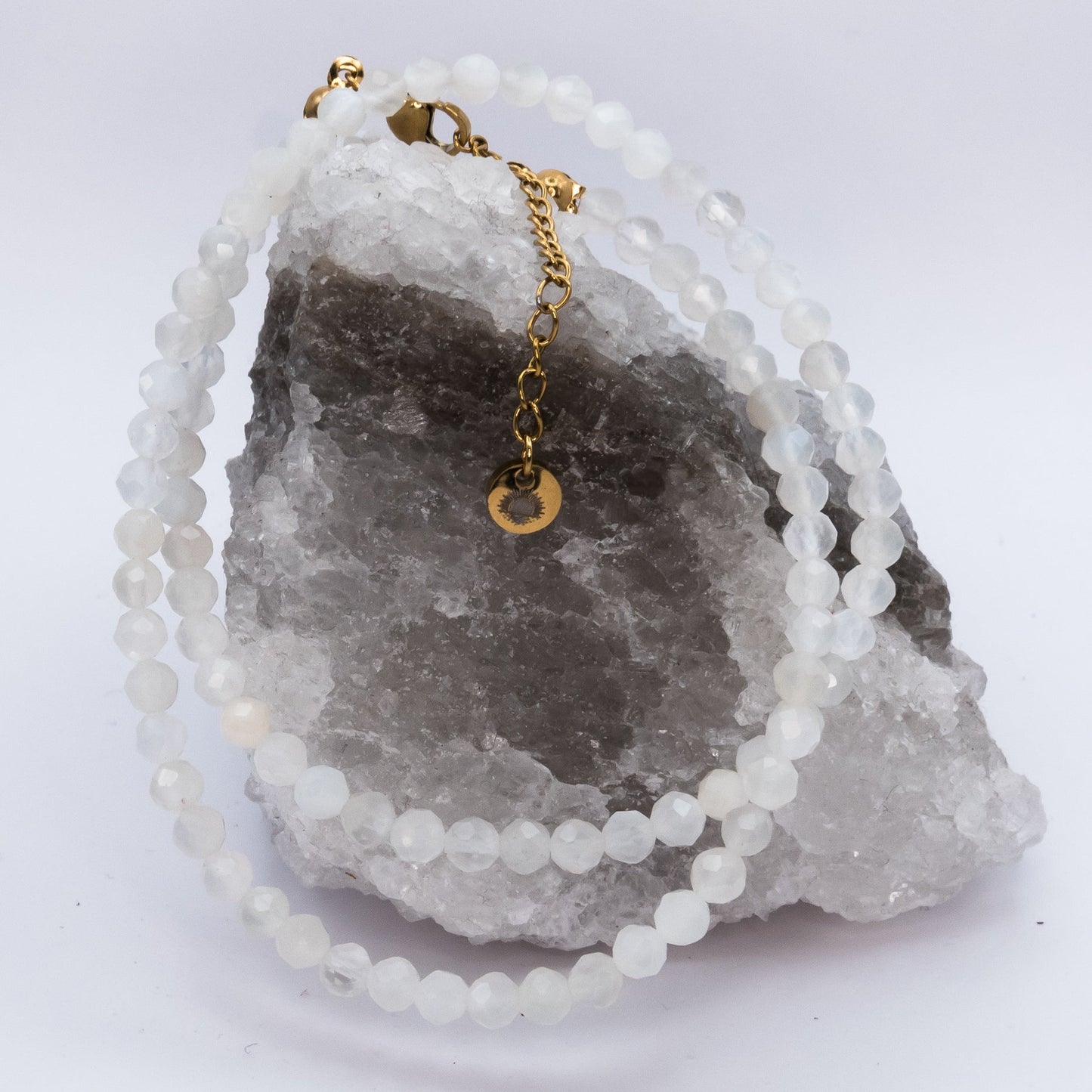 Moonstone 4 mm Petite Faceted Necklace