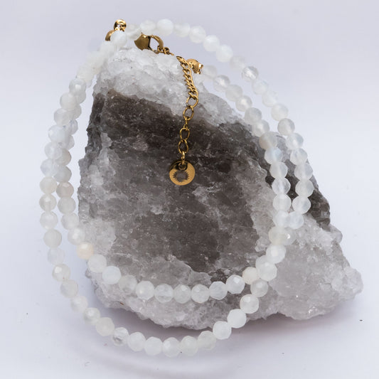 Moonstone 4 mm Petite Faceted Necklace