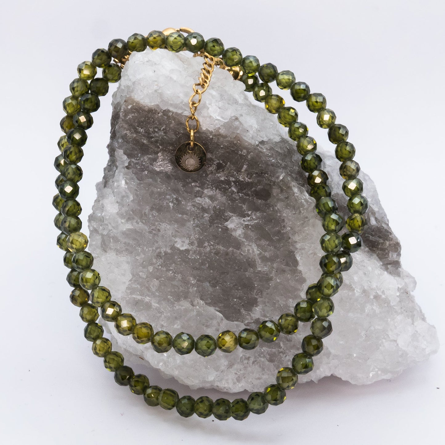 Peridot 4 mm Petite Faceted Necklace