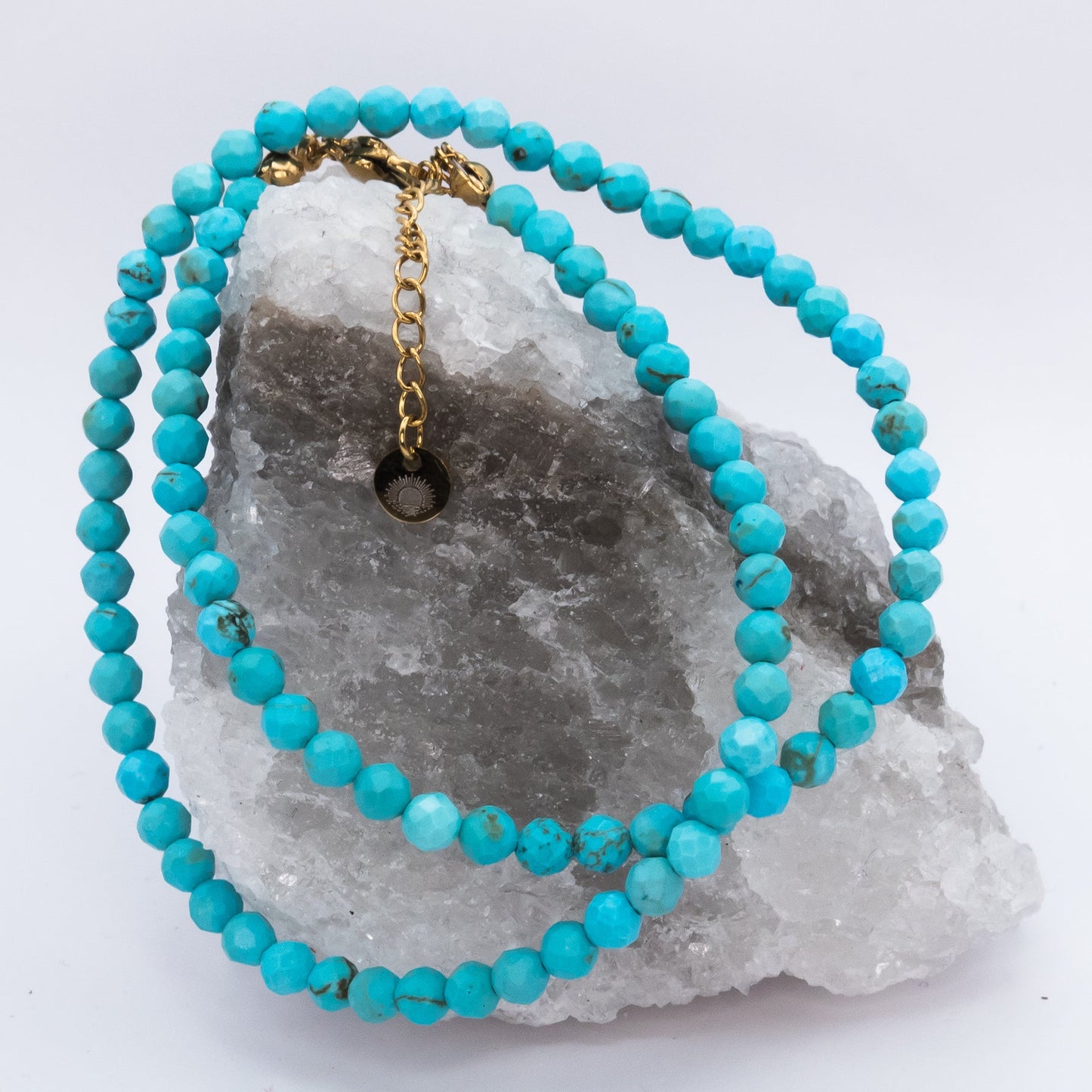 Turquoise 4 mm Petite Faceted Necklace