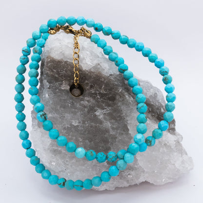 Turquoise 4 mm Petite Faceted Necklace