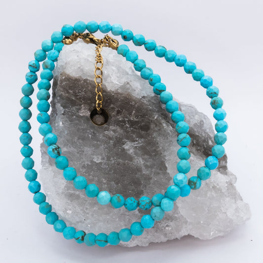 Turquoise 4 mm Petite Faceted Necklace