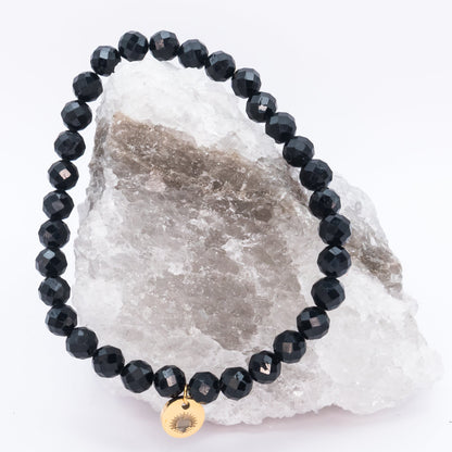 Obsidian 6 mm Signature Faceted Bracelet