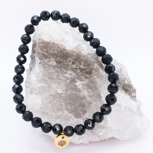 Obsidian 6 mm Signature Faceted Bracelet