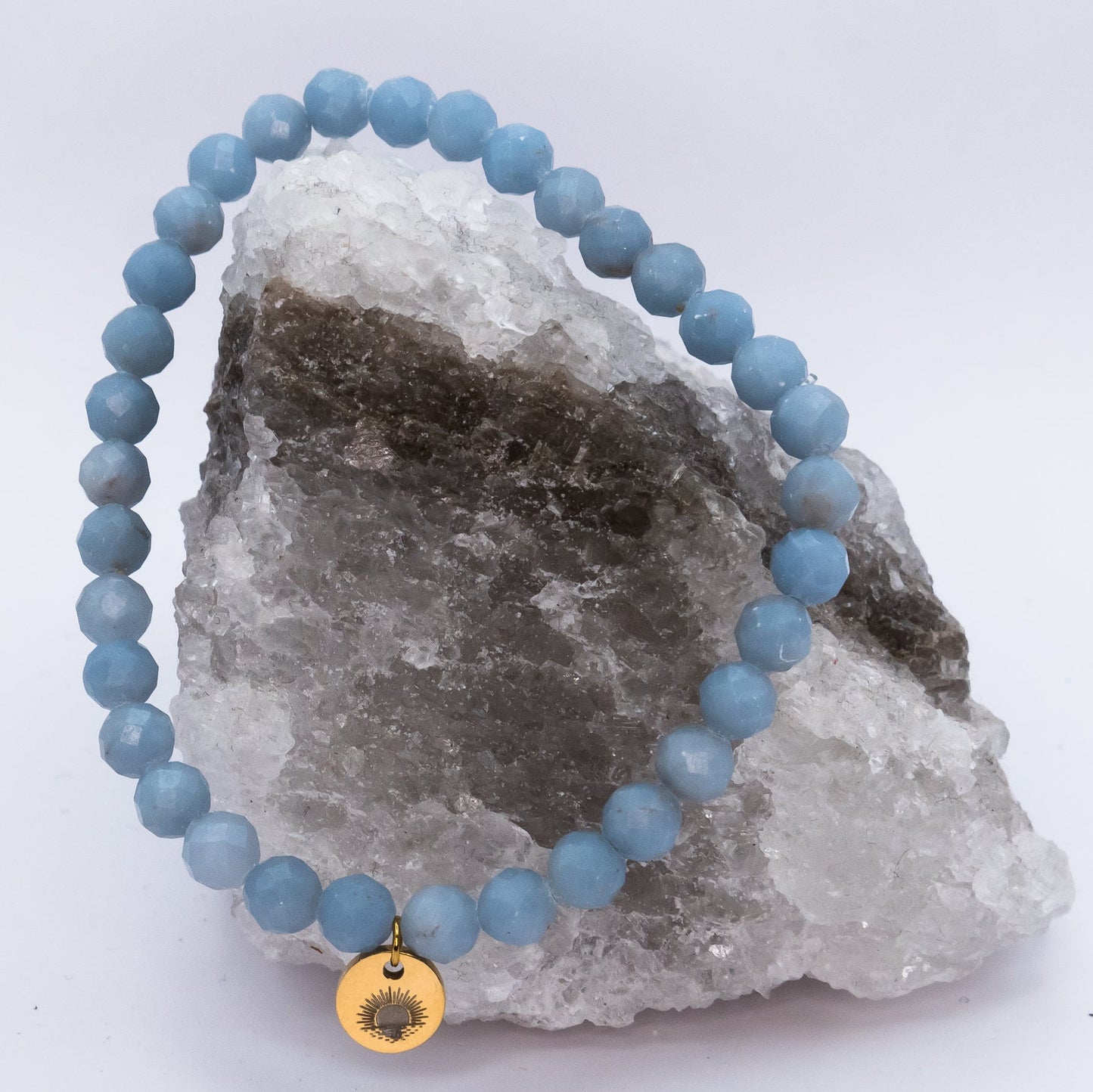 Angelite 6 mm Signature Faceted Bracelet