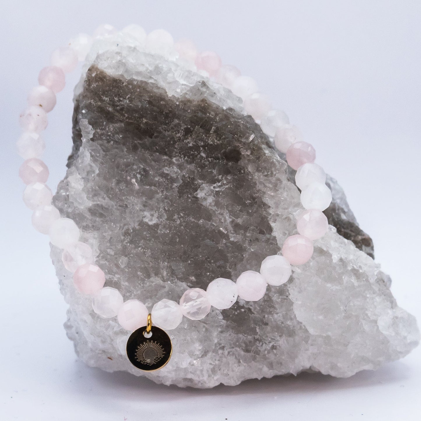 Rose Quartz 6 mm Signature Faceted Bracelet