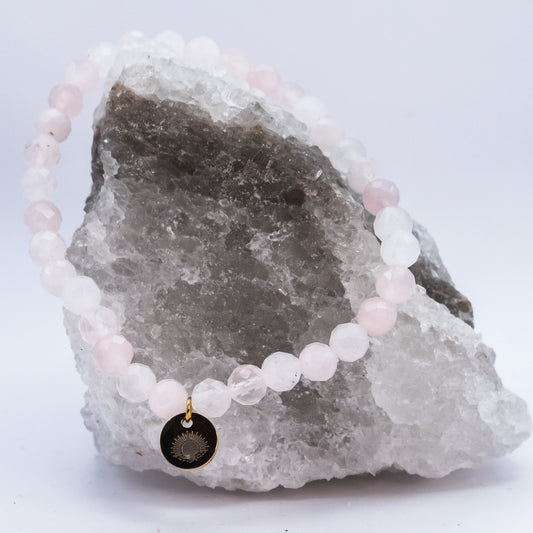 Rose Quartz 6 mm Signature Faceted Bracelet