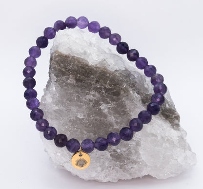 Amethyst 6 mm Signature Faceted Bracelet