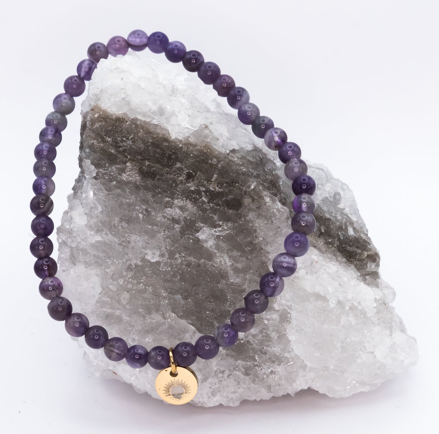 Amethyst 4 mm Petite Beaded Bracelet