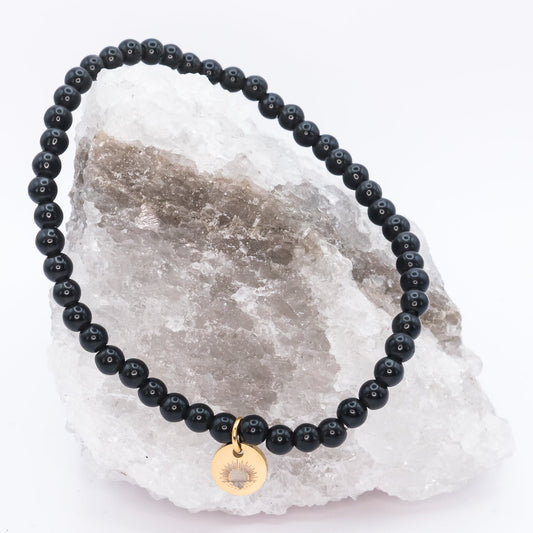 Black Tourmaline 4 mm Petite Beaded Bracelet