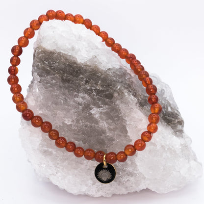 Carnelian 4 mm Petite Beaded Bracelet