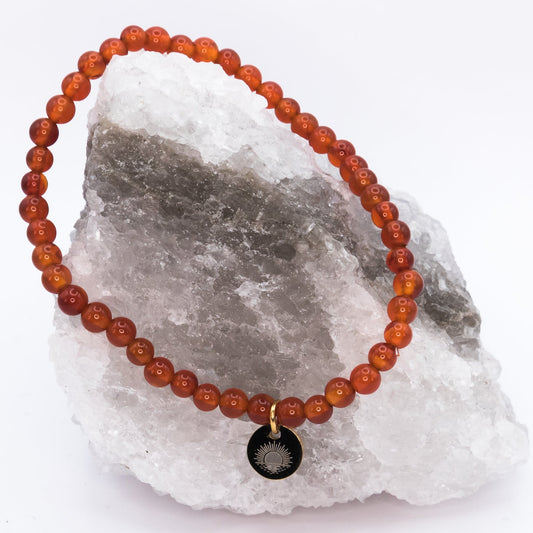 Carnelian 4 mm Petite Beaded Bracelet