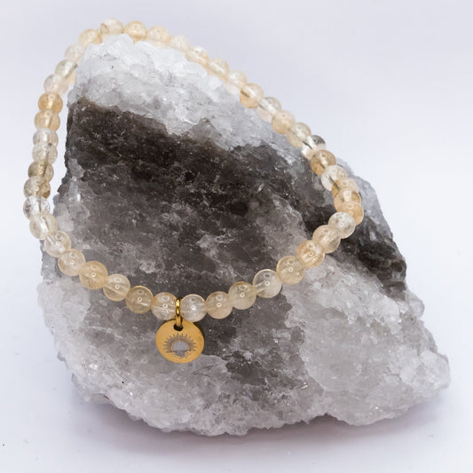 Citrine 4 mm Petite Beaded Bracelet