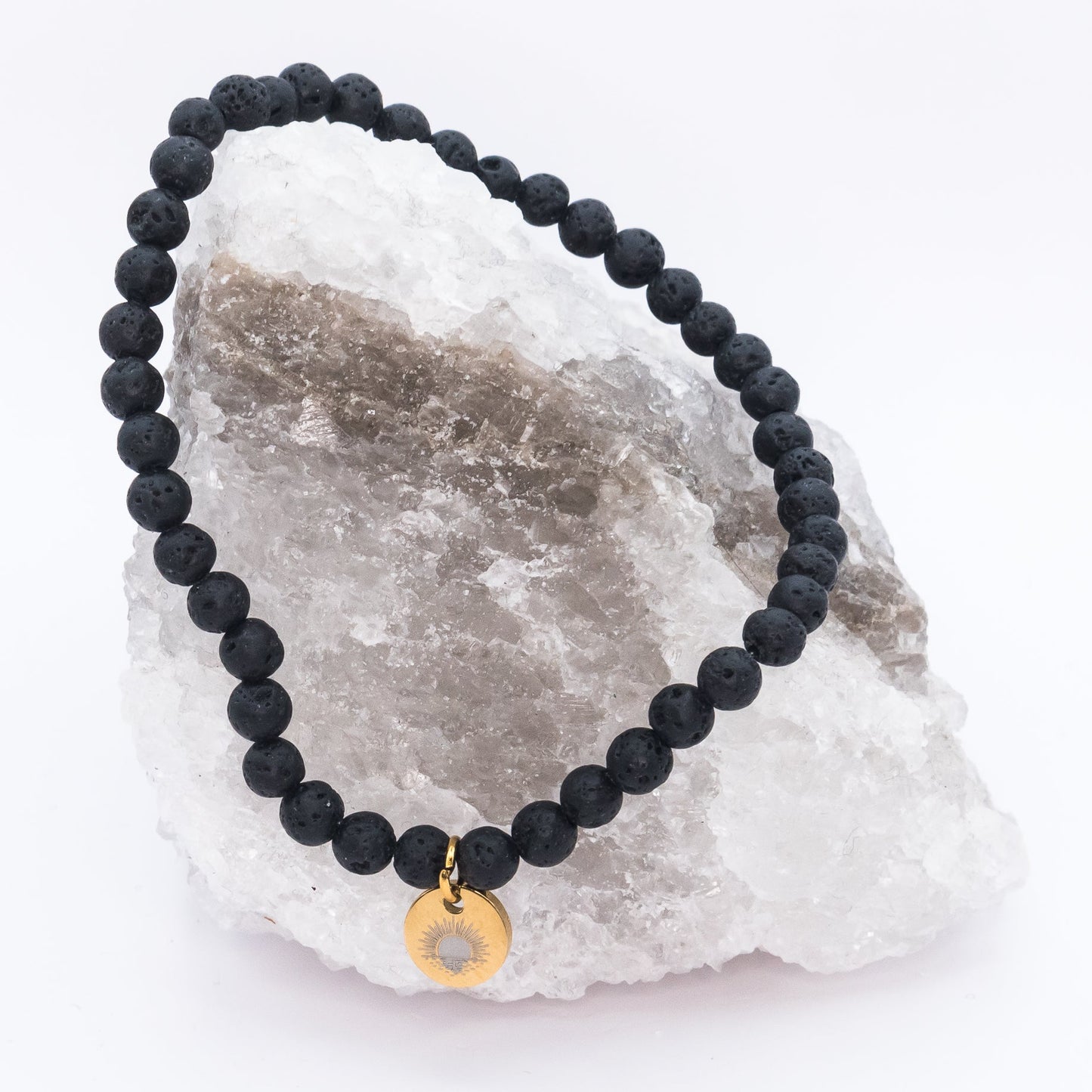 Lava Stone 4 mm Petite Beaded Bracelet