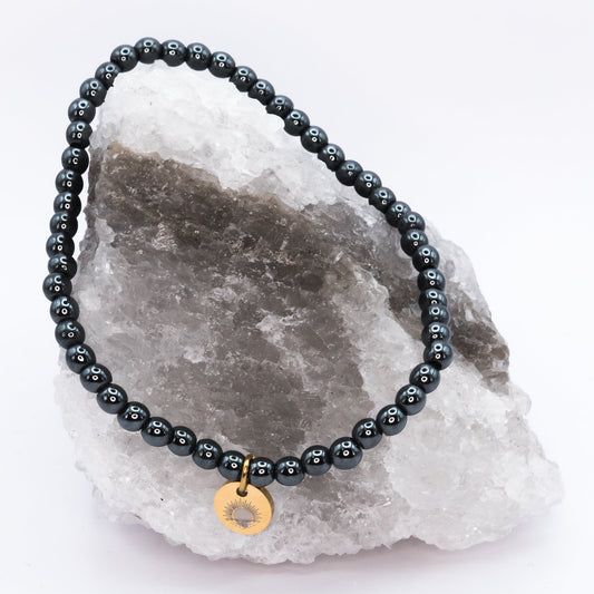 Hematite 4 mm Petite Beaded Bracelet