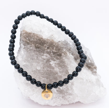Obsidian 4 mm Petite Beaded Bracelet