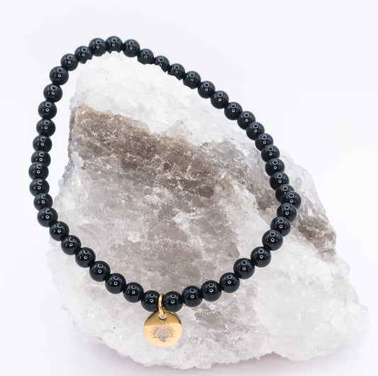 Obsidian 4 mm Petite Beaded Bracelet