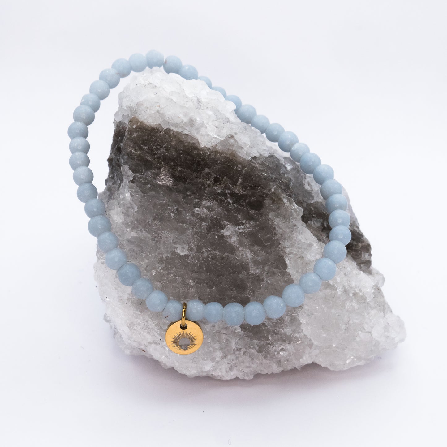 Angelite 4 mm Petite Beaded Bracelet