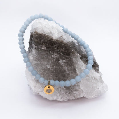 Angelite 4 mm Petite Beaded Bracelet