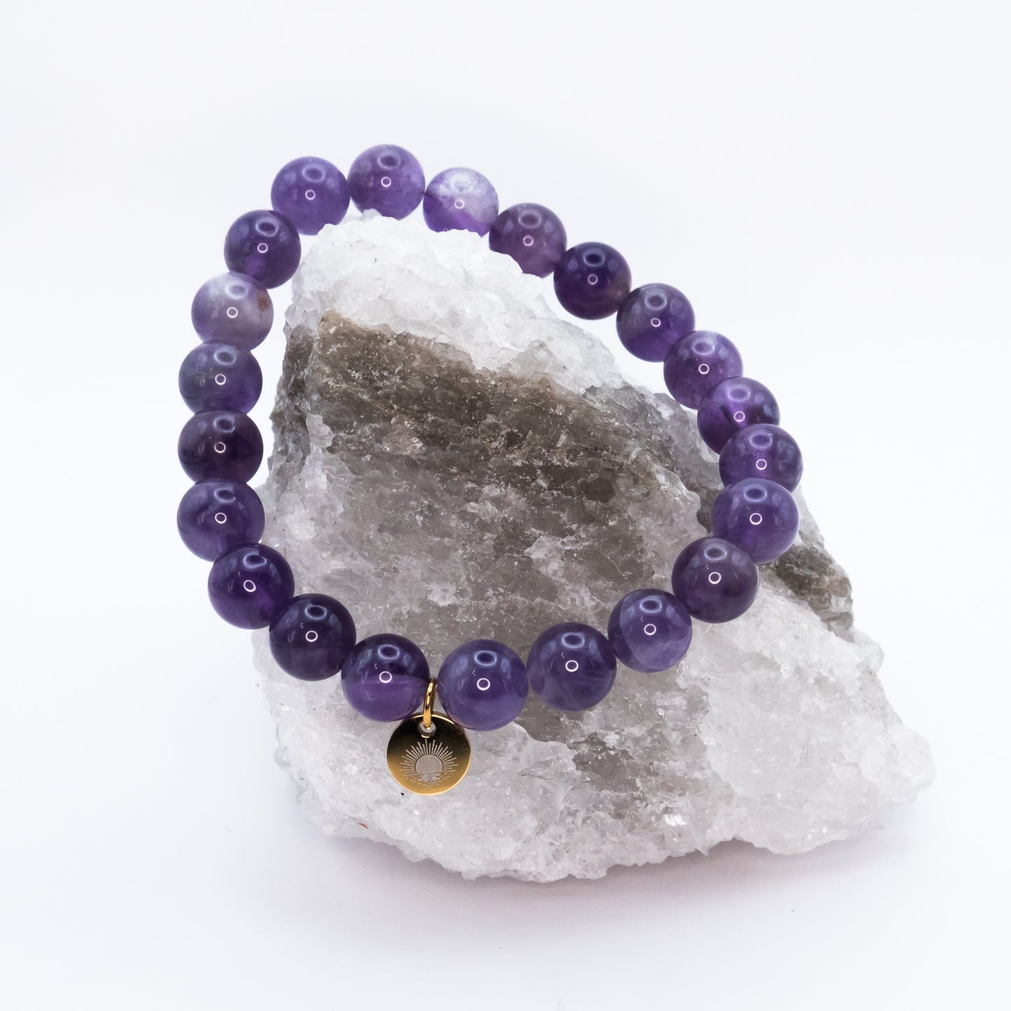 Amethyst 8 mm Iconic Beaded Bracelet